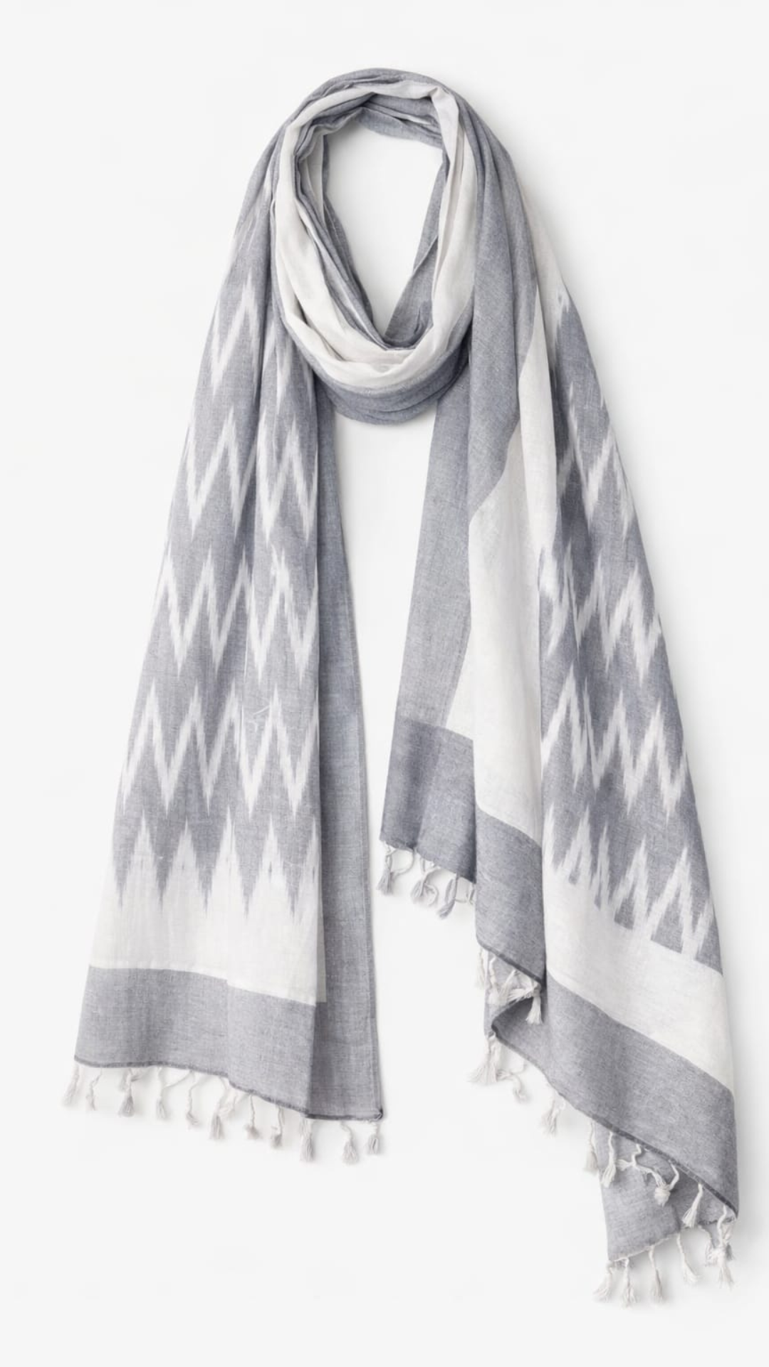 Grey Ikkat Dupatta - 2.5 Mtr