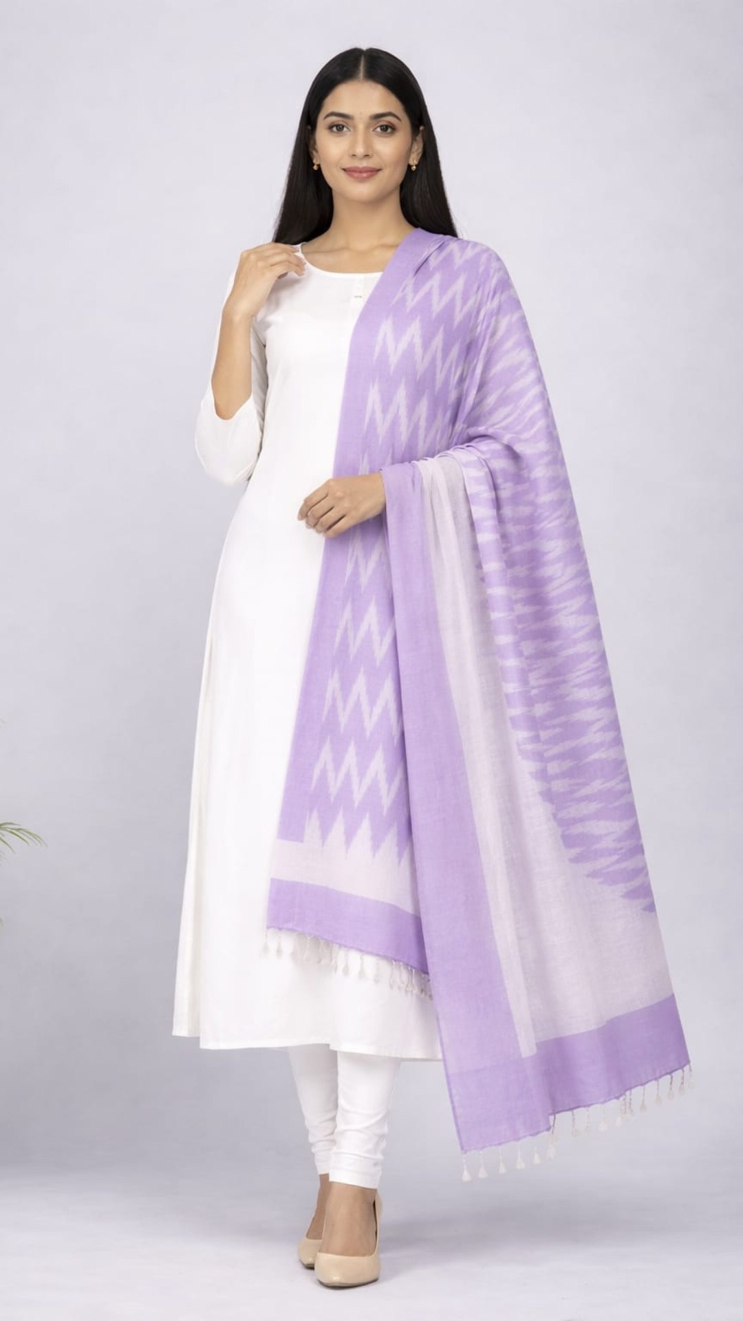 Purple Ikkat Dupatta - 2.5 Mtr