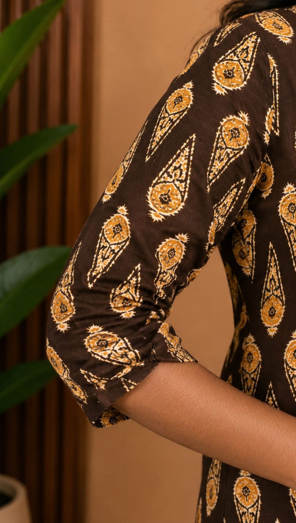 Coffee Brown Soft Printed Cotton 3 Piece Kurta Set With Lining for Women | Office & Daily Wear