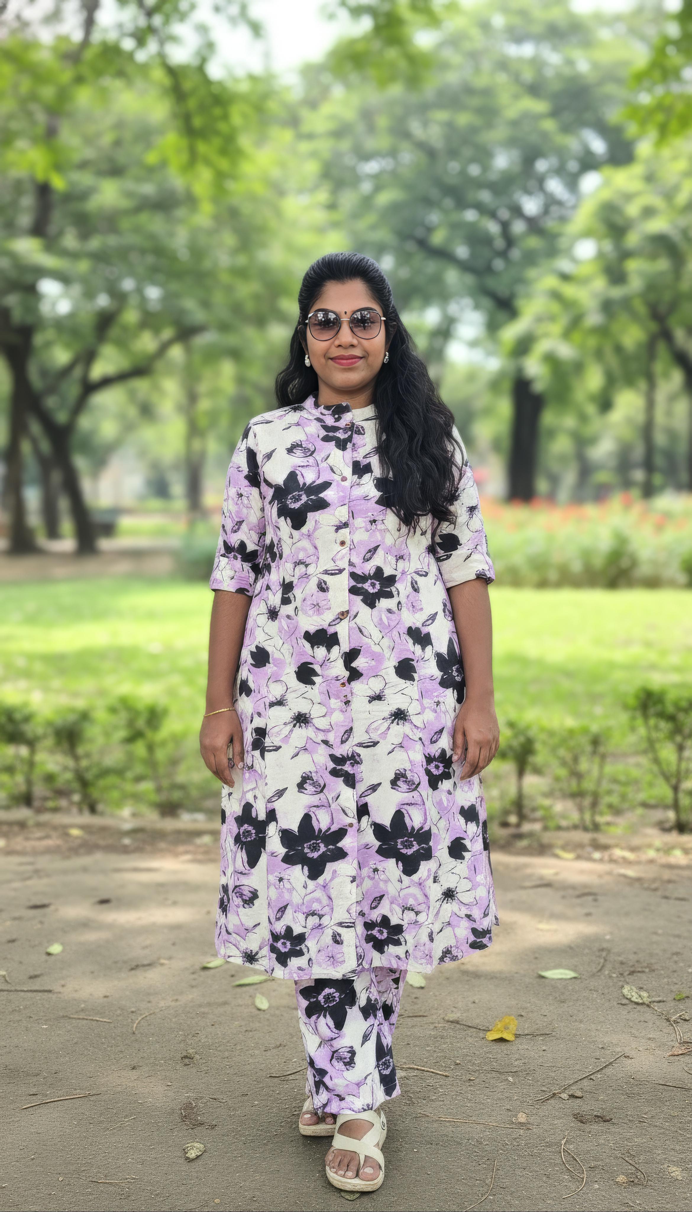 Lavender Cotton Flex A-Line Co-Ord Set