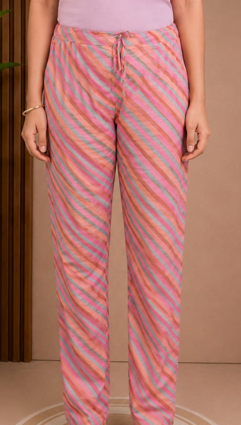 Light Peach Soft Printed Cotton 3 Piece Kurta Set With Lining for Women | Office & Daily Wear