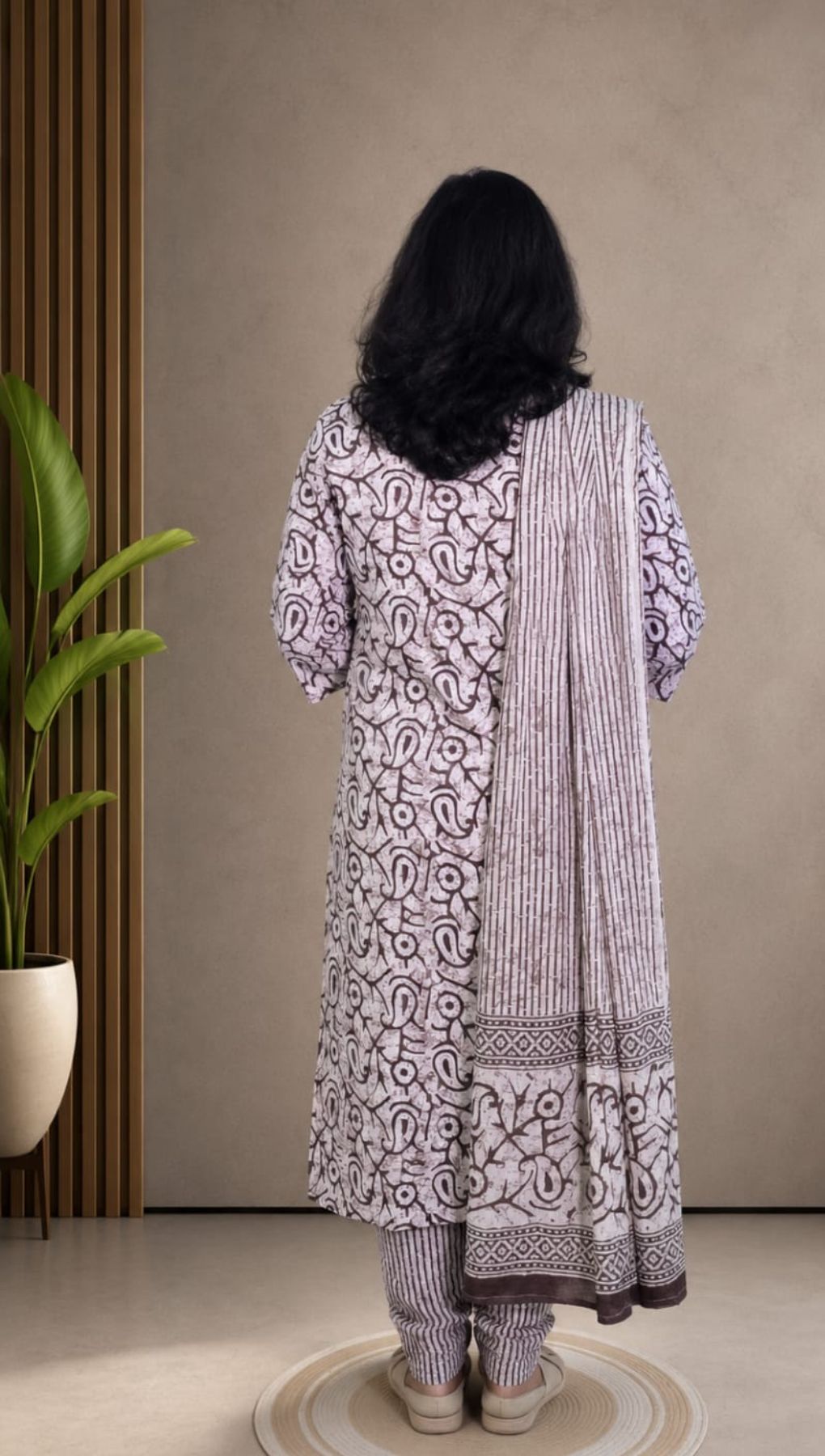 Half White Soft Printed Cotton 3 Piece Kurta Set With Lining for Women | Office & Daily Wear