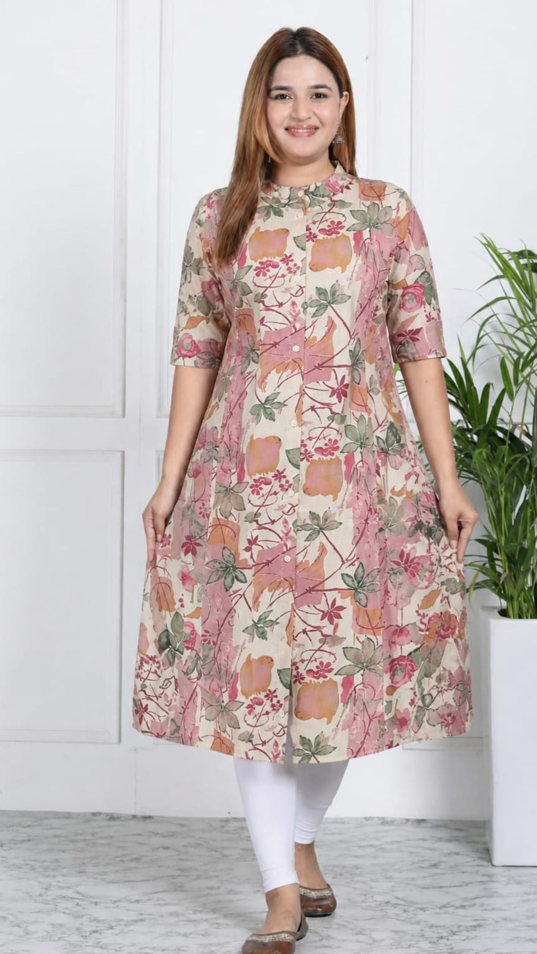 Skin Modal Silk  Princess Cut Side Closed Kurta  (Only Kurta)