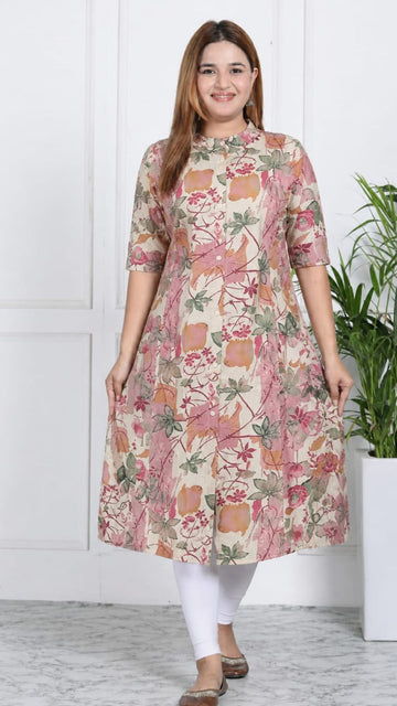 Skin Modal Silk  Princess Cut Side Closed Kurta  (Only Kurta)