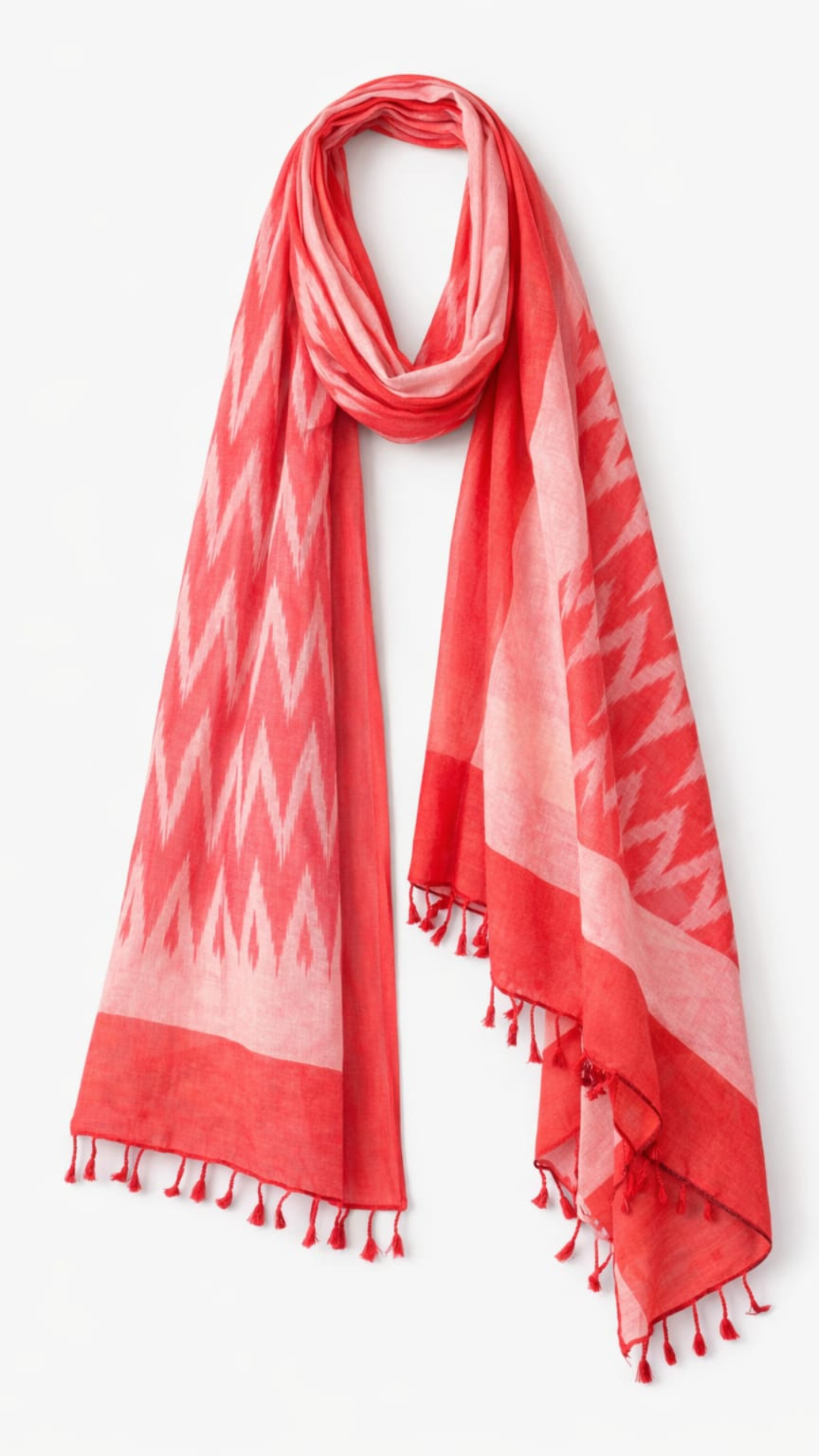 Red Ikkat Dupatta - 2.5 Mtr