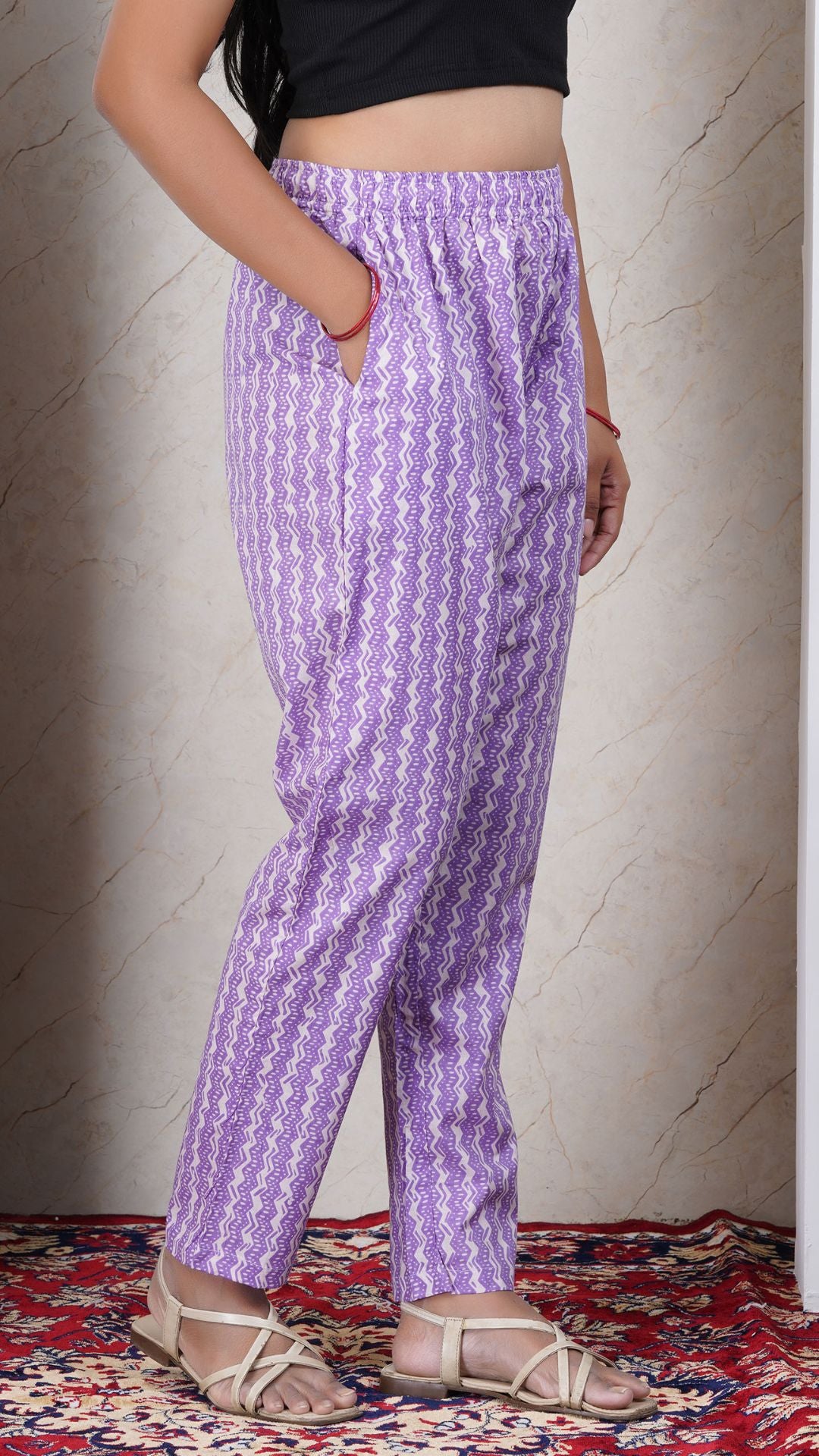 Light Lavender  Soft Printed Cotton Kurta Set for Women | Office & Daily Wear