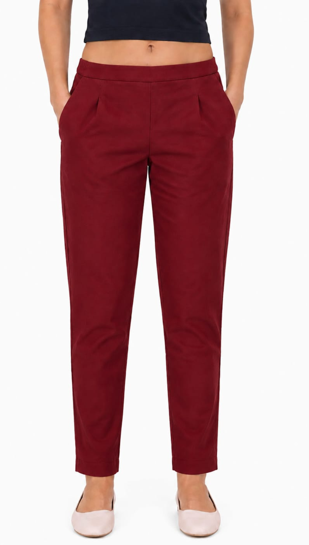 Maroon Pure Cotton Straight Kurta Pant - Zero Shrinkage Bottoms