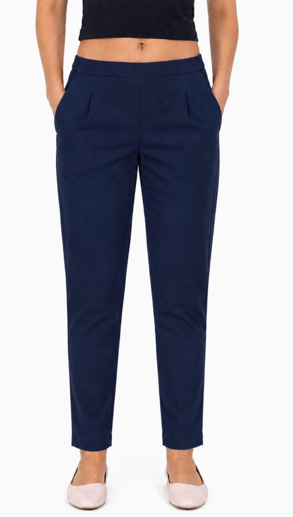 Navy Blue Pure Cotton Straight Kurta Pant - Zero Shrinkage Bottoms