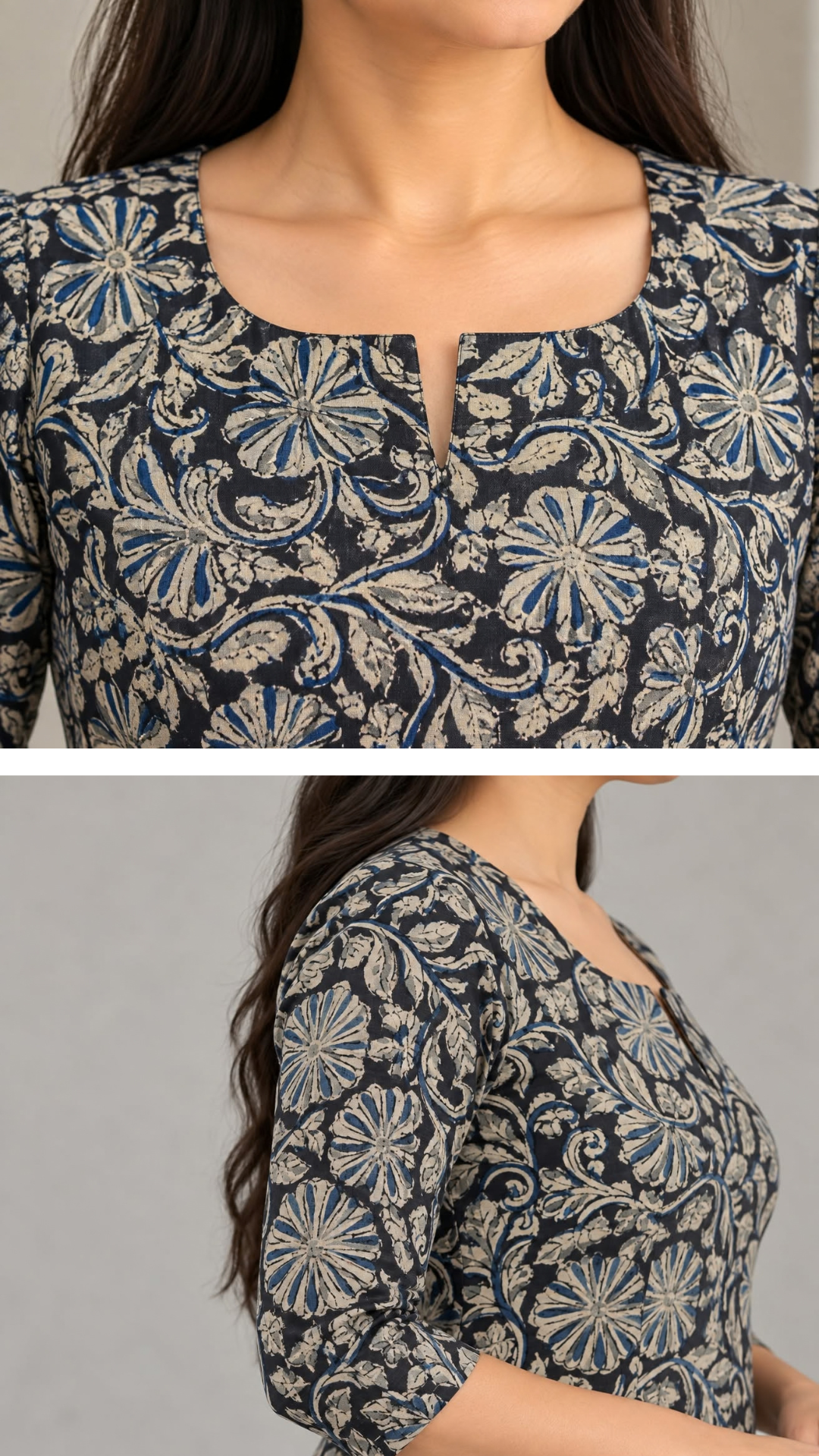 Black Kalamkari Pure Cotton Circular Maxi