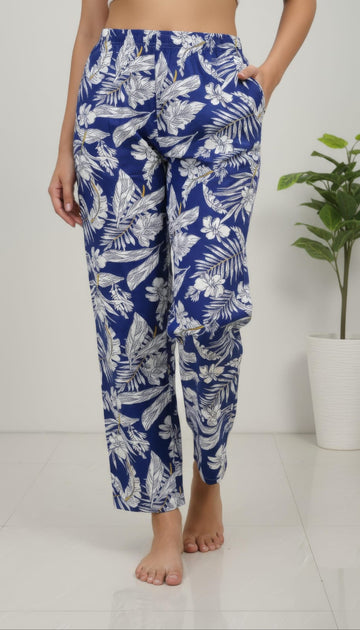 Ink Blue Cotton Flex Mini Palazzo