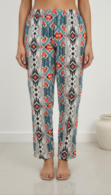 Green Cotton Flex Mini Palazzo