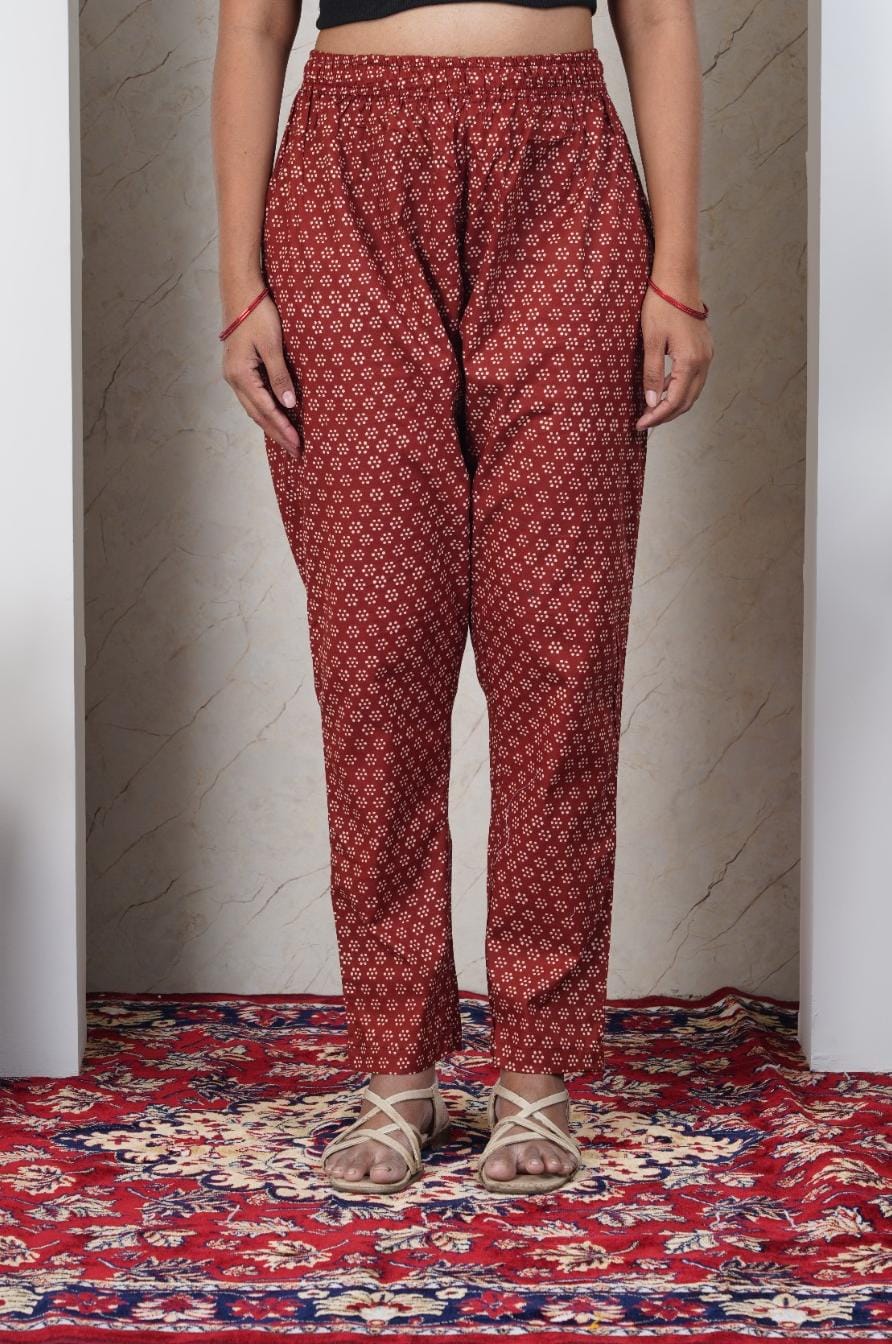 Maroon Soft Printed Cotton Kurta Set for Women | Office &amp; Daily Wear