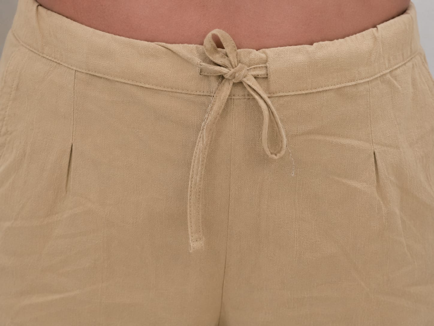 Beige Cotton Flex Kurta Pant