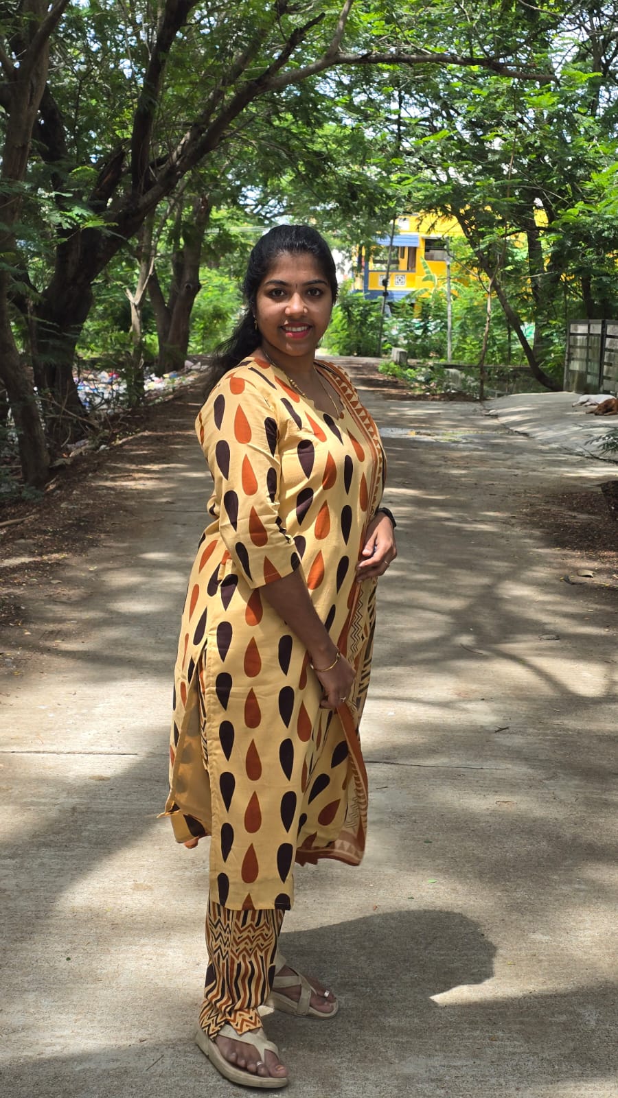 Light Cream Soft Printed Cotton 3 Piece Kurta Set With Lining for Women | Office & Daily Wear
