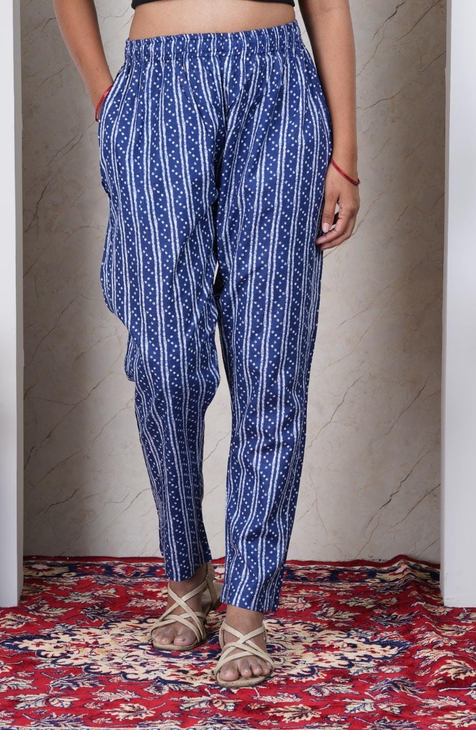 Indigo Blue Soft Printed Cotton Kurta Set for Women | Office & Daily Wear