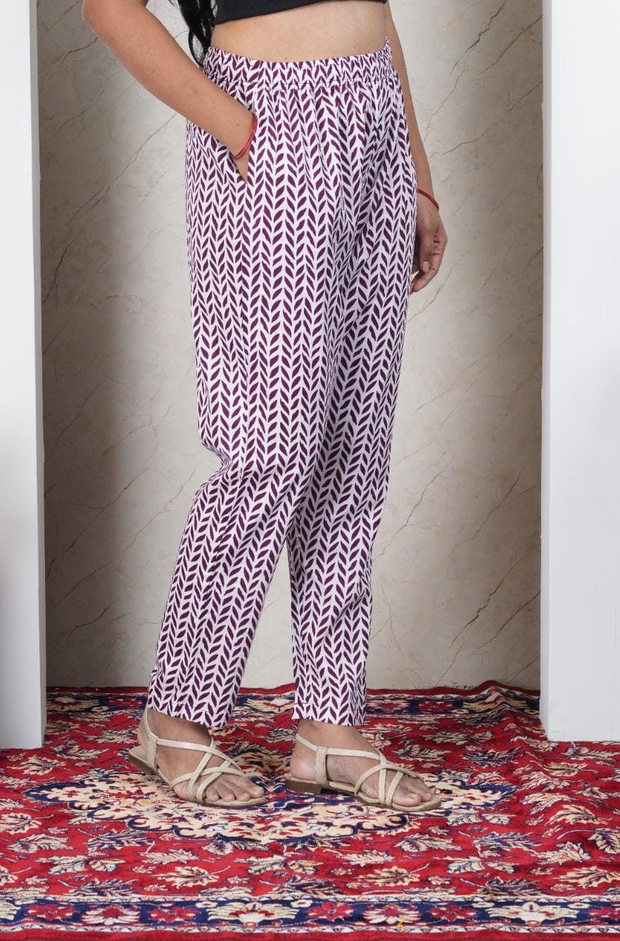 Dark Purple Soft Printed Cotton Kurta Set for Women | Office &amp; Daily Wear