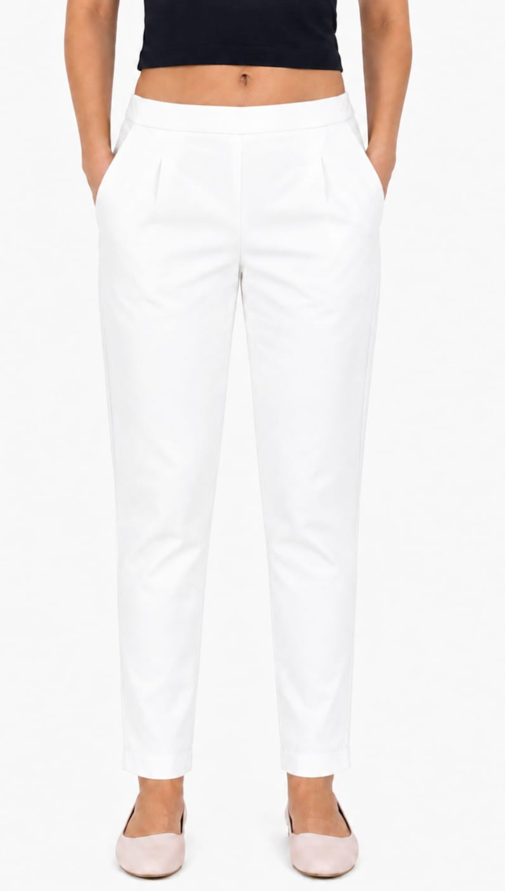White Pure Cotton Straight Kurta Pant - Zero Shrinkage Bottoms