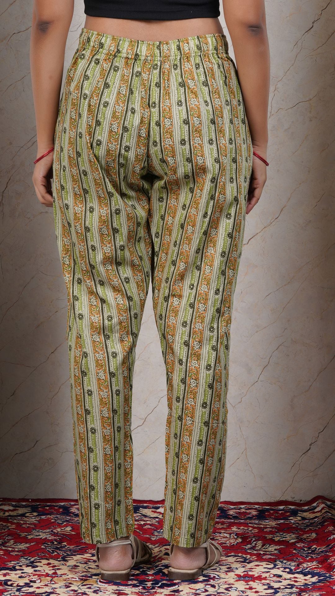 Green Soft Printed Cotton Kurta Pant  (Only Bottom)