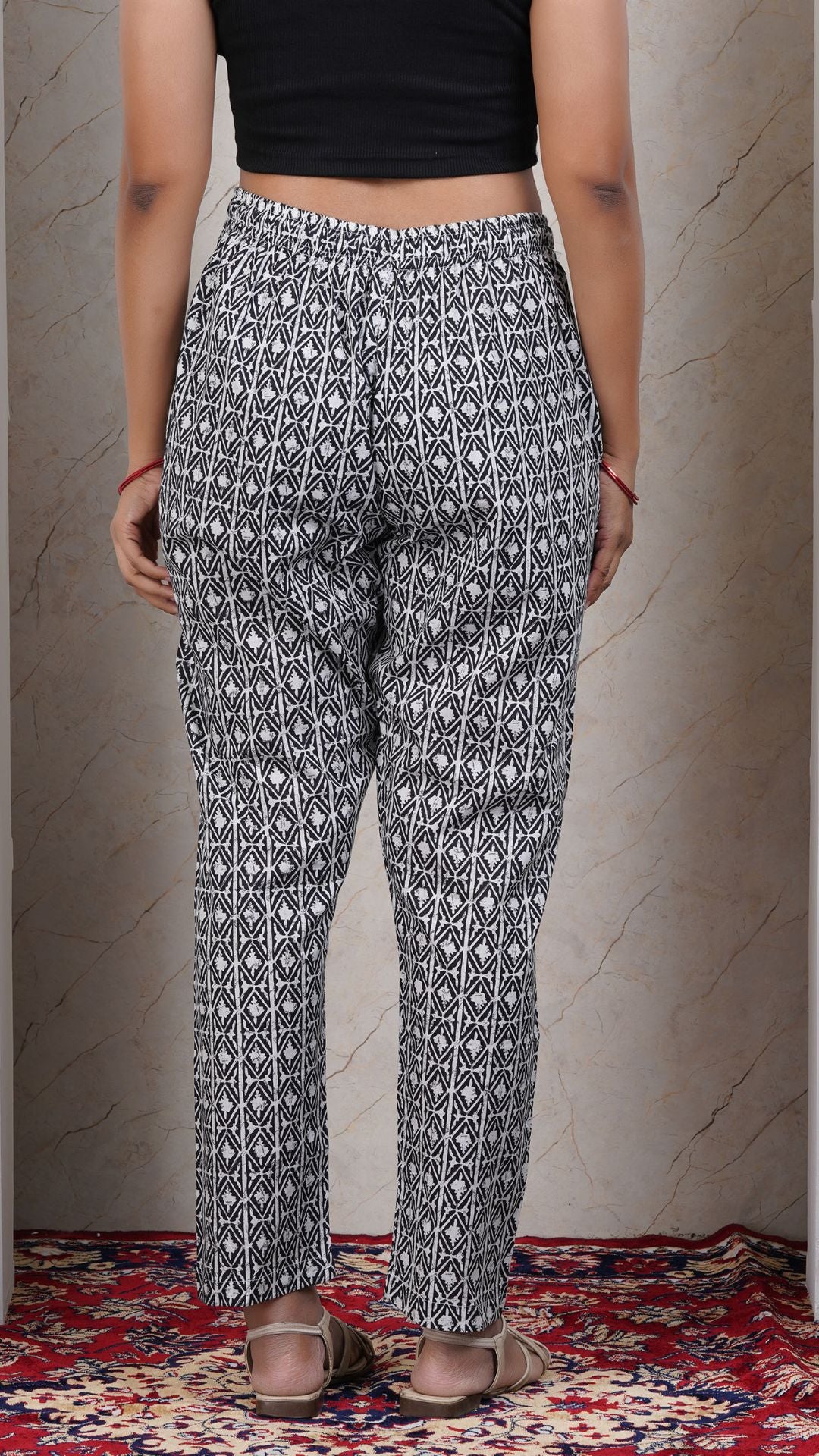 Black Soft Printed Cotton Kurta Pant (Only Bottom)
