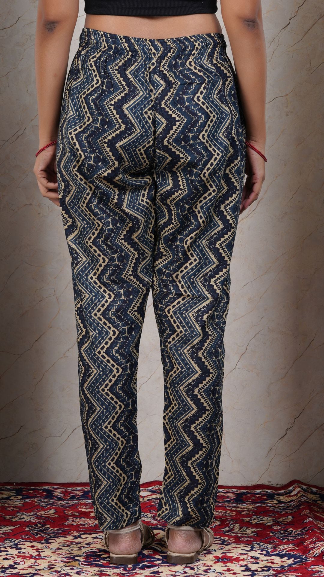 Navy Blue Soft Printed Cotton Kurta Pant (Only Bottom )