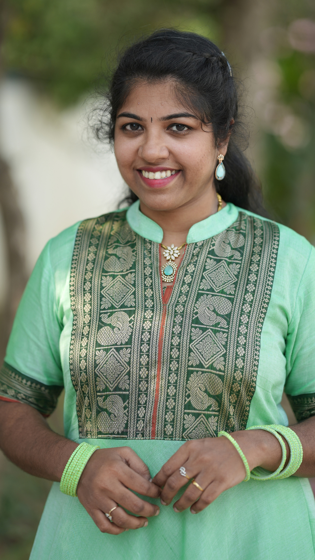 Light Green Narayanpet Maxi with Dupatta - Festive Edit