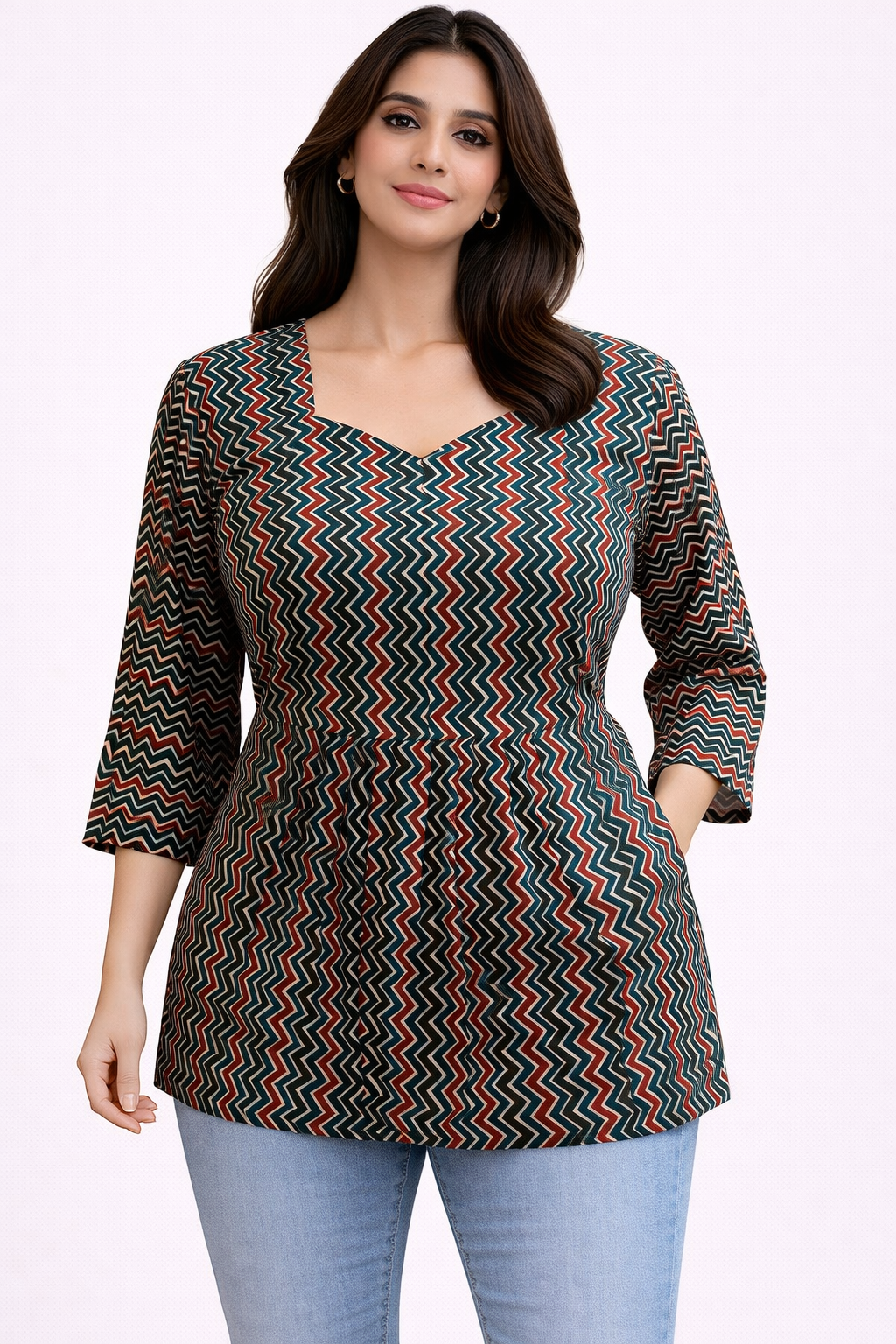 Black Pure Cotton Peplum Short Kurti