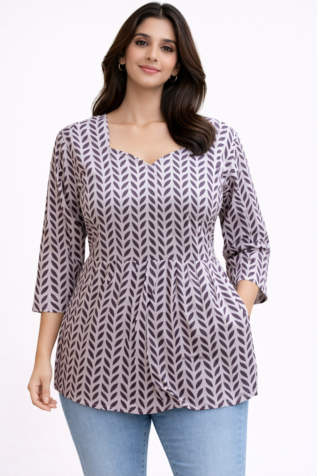 Magenta  Pure Cotton Peplum Short Kurti