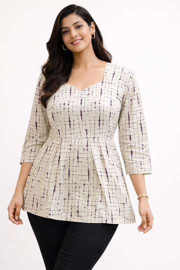 Sandal  Pure Cotton Peplum Short Kurti