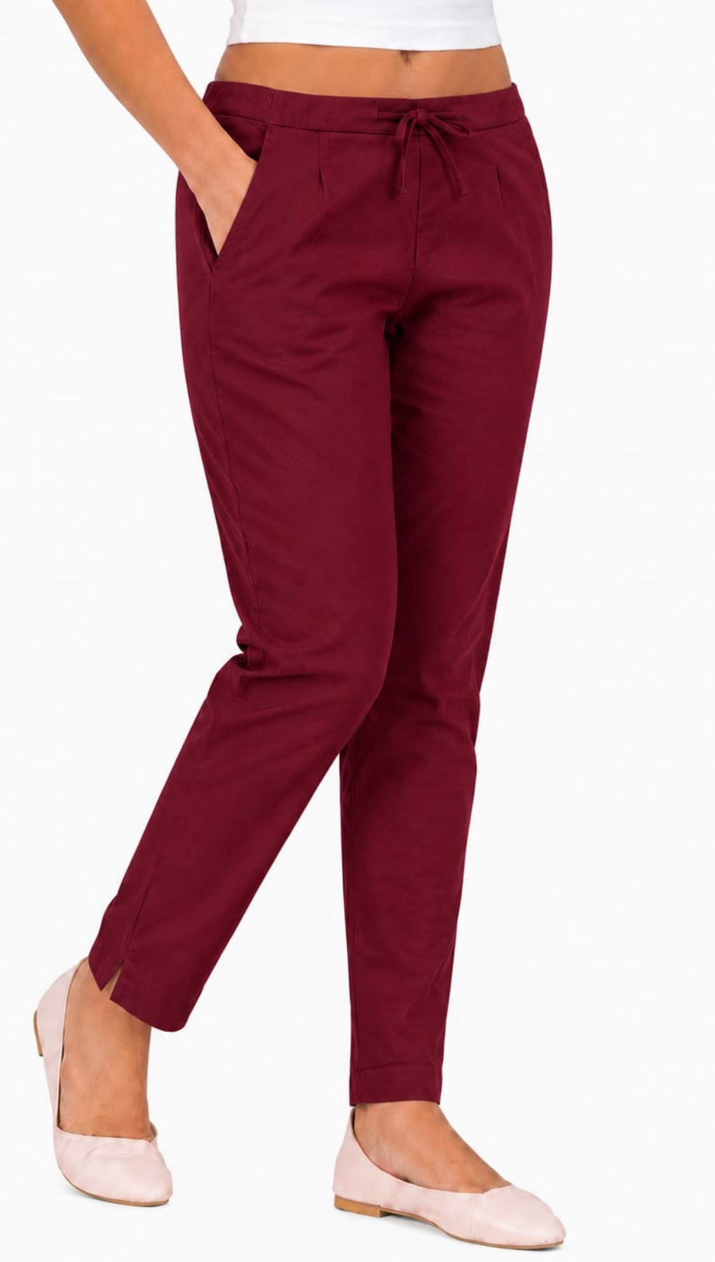 Maroon Cotton Flex Kurta Pant