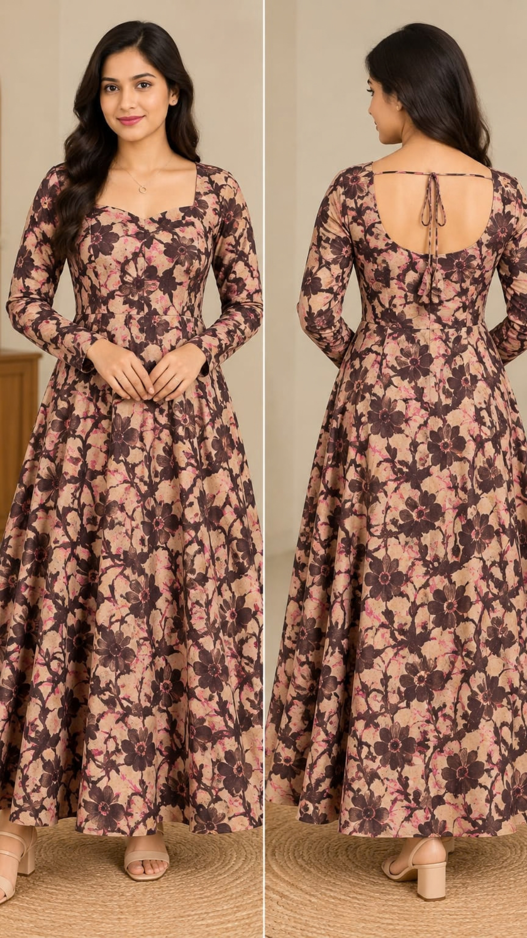 Light Peach Pure Cotton Circular Maxi