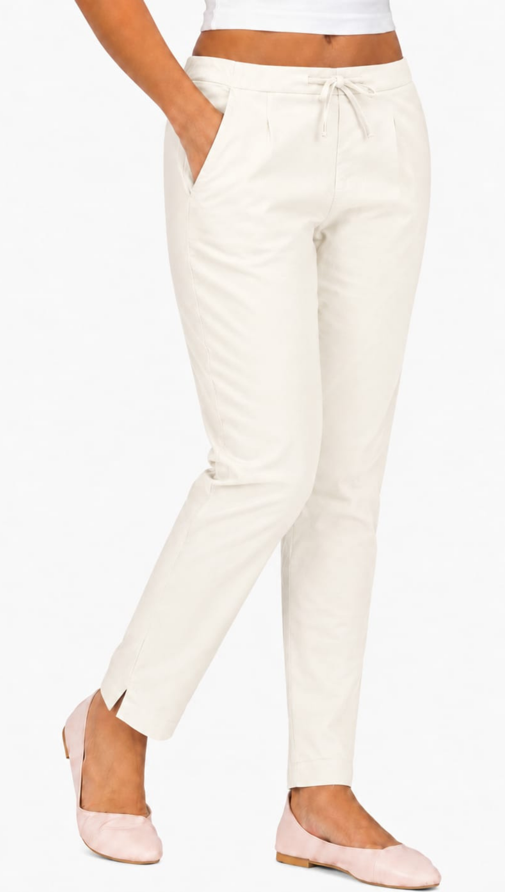 Half White Cotton Flex Kurta Pant