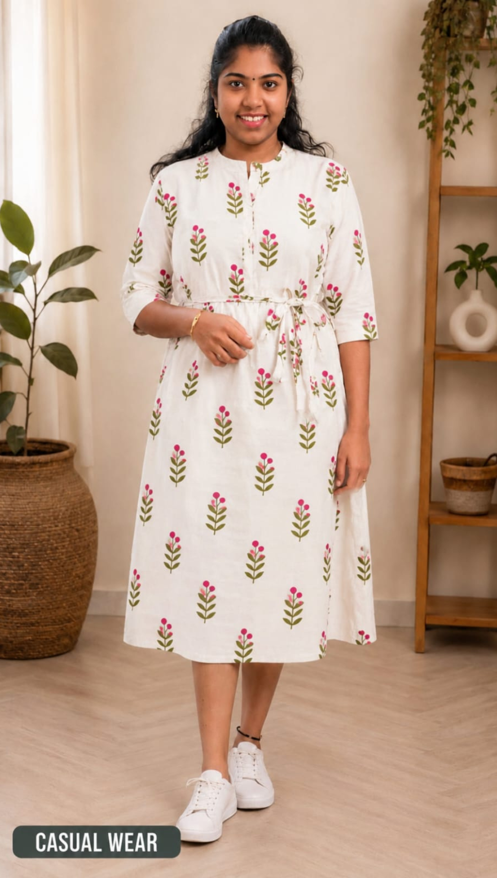 White Soft Cotton A-Line Flared Kurta - Customization