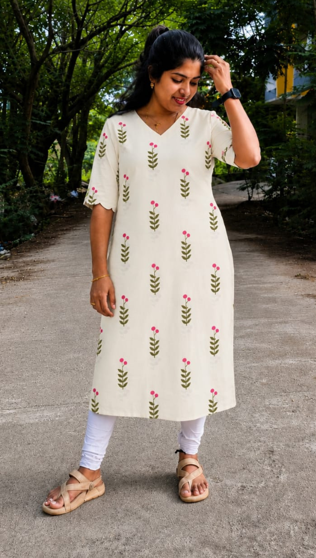 White Soft Cotton Side Slit Kurta - Customization